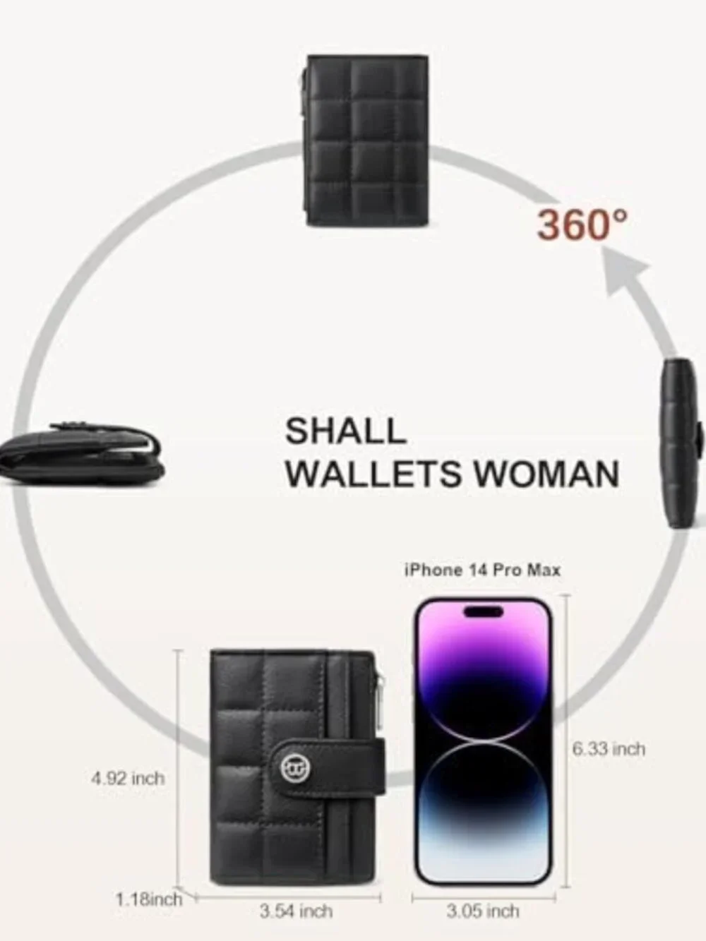 Compact RFID Blocking Leather Wallet for Women - Small Card Holder, Stylish